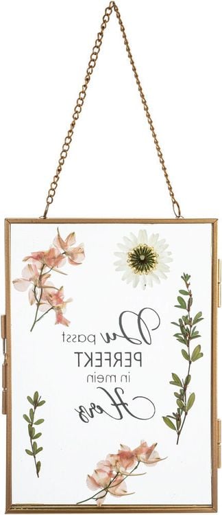 Geschenkset Bilderrahmen mit Spruch & Trockenblumen