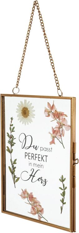 Geschenkset Bilderrahmen mit Spruch & Trockenblumen