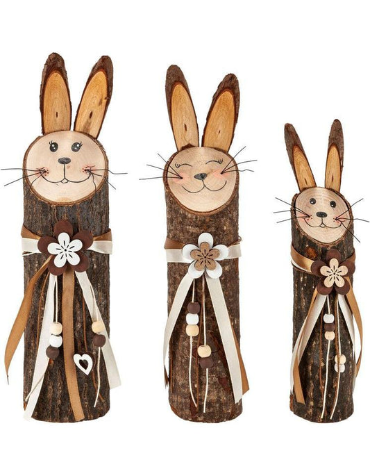 Dekofiguren Hasenfamilie "Lampl" 3er-Set