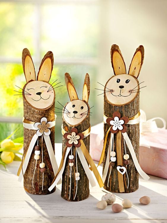 Dekofiguren Hasenfamilie "Lampl" 3er-Set