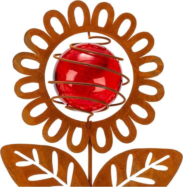 Gartenstecker "Blumen" mit Glaskugeln, 3er-Set