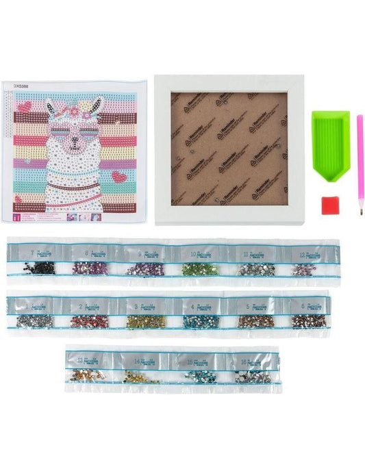 Diamond Painting "Alpaka" im Bilderrahmen, 18 x 18 cm