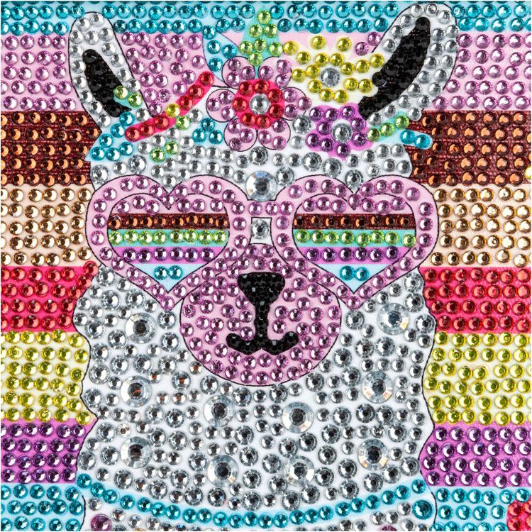 Diamond Painting "Alpaka" im Bilderrahmen, 18 x 18 cm