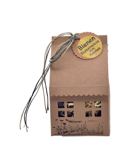 Blumenwiese Haus natur braun