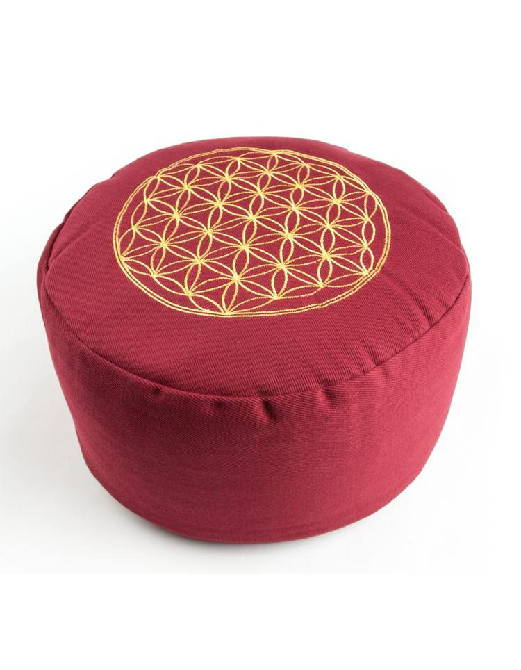 Blume des Lebens Meditationskissen rot
