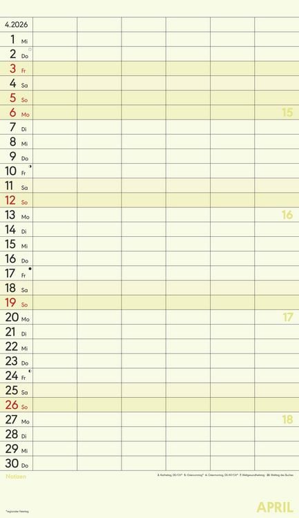 Alpha Edition Familienplaner (26 x 45 cm, Kein Einband, Deutsch)