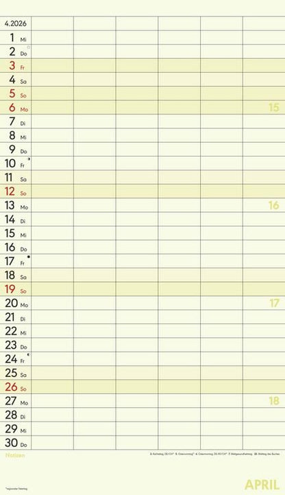 Alpha Edition Familienplaner (26 x 45 cm, Kein Einband, Deutsch)