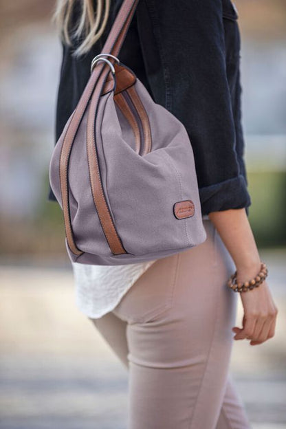 Arrows Schulter- und Rucksacktasche "Emmi", Canvas (Farbe: schwarz)