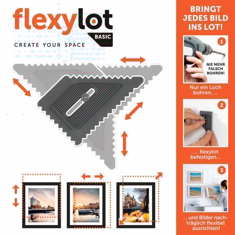 flexylot Bildaufhängung Basic, 3er Set
