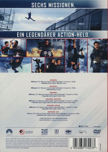 Paramount Mission Impossible 1-6 (DVD, 2018, Deutsch)