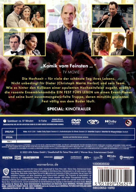Universal EIN FEST FÜRS LEBEN DVD (DVD, 2024, Deutsch)