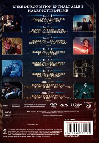 Universal HARRY POTTER: THE COMPLETE COLLECTION DVD (2024, Deutsch)
