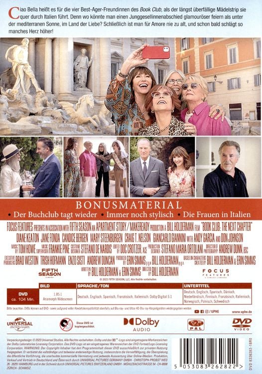 Universal BOOK CLUB - EIN NEUES KAPITEL DVD (DVD, 2023, Deutsch, Spanisch, Französisch, Norwegisch, Niederländisch, Finnisch, Dänisch, Schwedisch, Italienisch, Isländisch, Englisch)