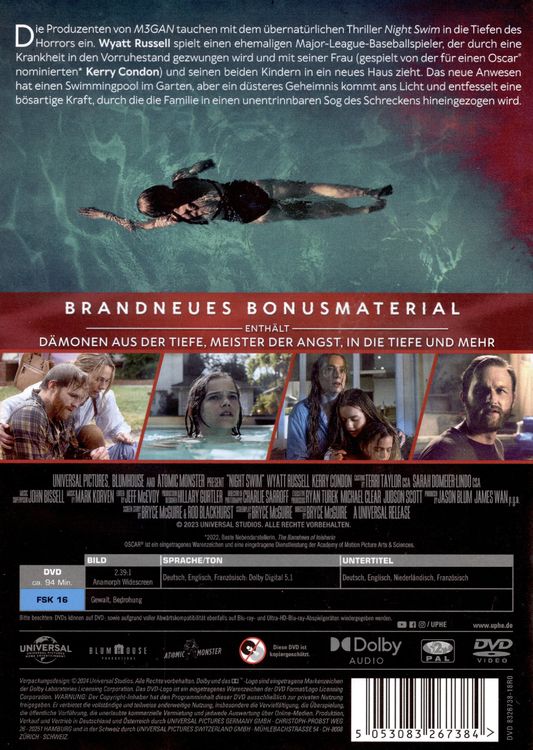 Universal NIGHT SWIM DVD (DVD, 2024, Deutsch)