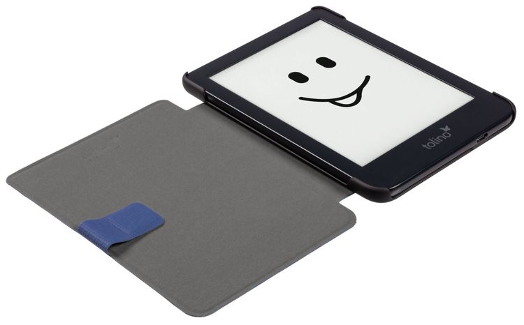 tolino shine 4, Schutztasche in Lederoptik (Farbe:blau)