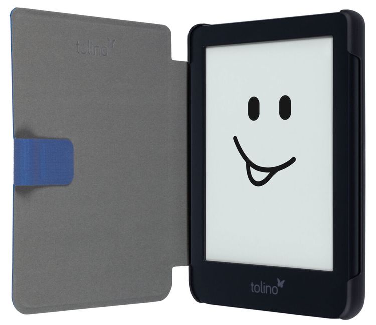 tolino shine 4, Schutztasche in Lederoptik (Farbe:blau)