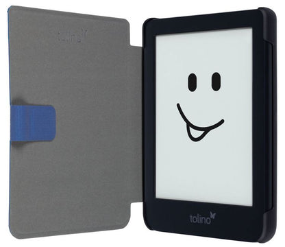 tolino shine 4, Schutztasche in Lederoptik (Farbe:blau)
