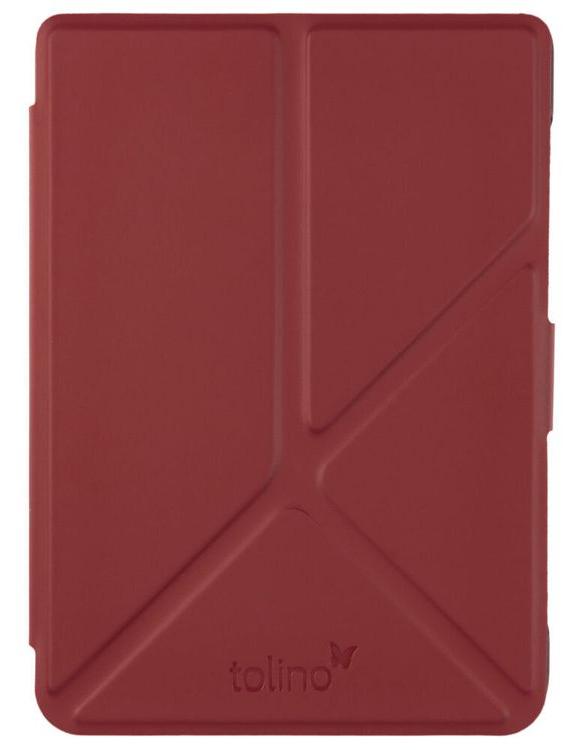 tolino shine 4, Schutztasche mit Origami Standfunktion (Farbe:rot)