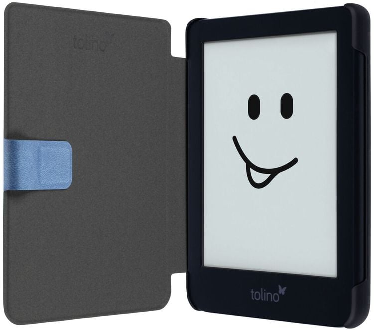 tolino shine 4, Schutztasche in Lederoptik (Farbe:blau)