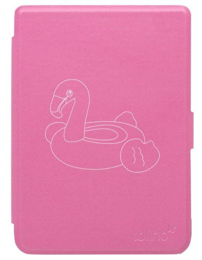 tolino shine 4, Schutztasche in Lederoptik (Farbe:floaty flamingo)