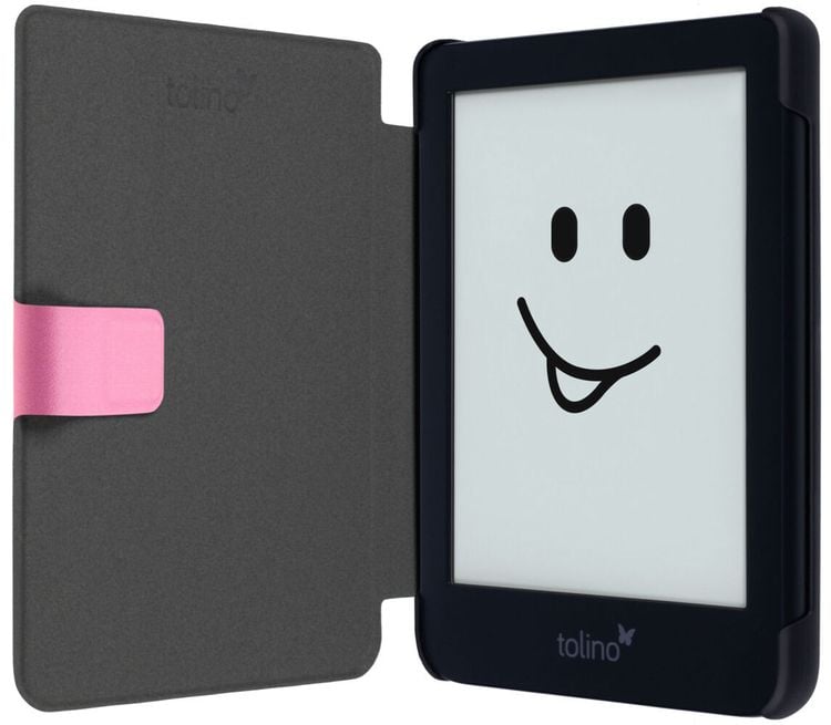 tolino shine 4, Schutztasche in Lederoptik (Farbe:floaty flamingo)