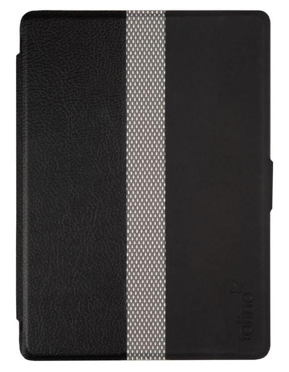 tolino shine 3, Schutztasche in Lederoptik (Farbe:schwarz/Streifen)