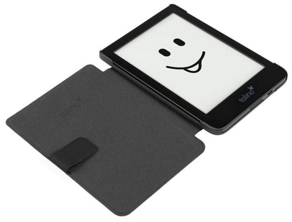 tolino shine 3, Schutztasche in Lederoptik (Farbe:schwarz/Streifen)