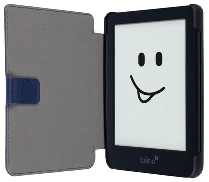 tolino shine 4, Schutztasche in Lederoptik (Farbe:blau)