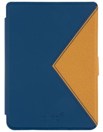 tolino shine 3, Schutztasche in Lederoptik (Farbe:blau/gelb)