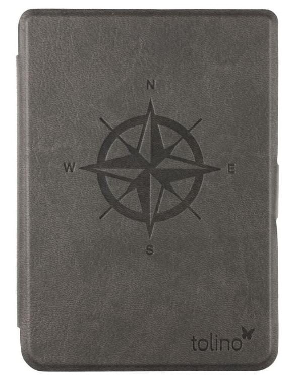 tolino shine 4, Schutztasche in Lederoptik (Motiv:Kompass)