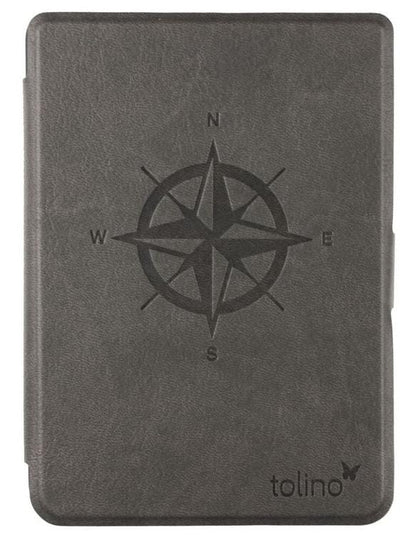 tolino shine 4, Schutztasche in Lederoptik (Motiv:Kompass)