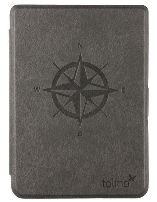 tolino shine 4, Schutztasche in Lederoptik (Motiv:Kompass)