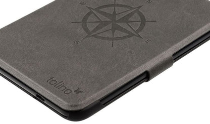 tolino shine 4, Schutztasche in Lederoptik (Motiv:Kompass)