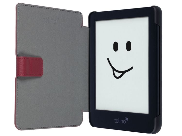 tolino shine 4, Schutztasche in Lederoptik (Farbe:rot)