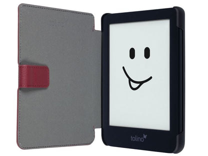 tolino shine 4, Schutztasche in Lederoptik (Farbe:rot)