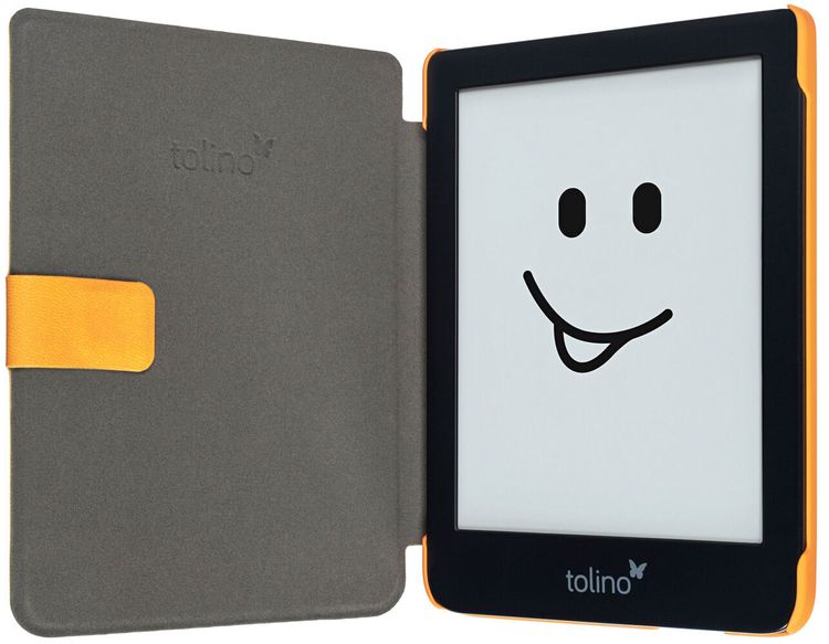 tolino shine 3, Schutztasche in Lederoptik (Farbe:gelb Schmetterling)