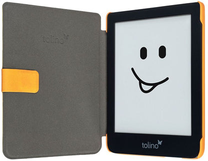 tolino shine 3, Schutztasche in Lederoptik (Farbe:gelb Schmetterling)