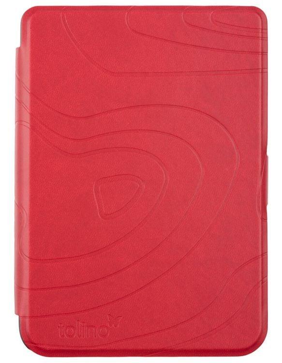 tolino shine/shine color, Schutztasche in Lederoptik (Motiv:red texture)