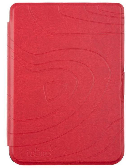 tolino shine/shine color, Schutztasche in Lederoptik (Motiv:red texture)