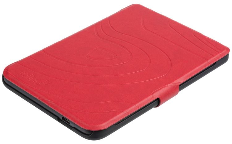 tolino shine/shine color, Schutztasche in Lederoptik (Motiv:red texture)