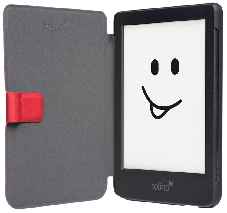 tolino shine/shine color, Schutztasche in Lederoptik (Motiv:red texture)