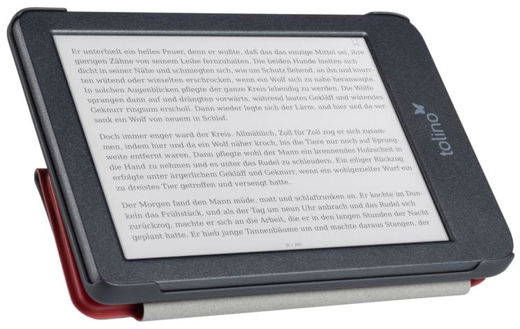 tolino shine/shine color, Schutztasche mit Origami Standfunktion (Farbe:rot)