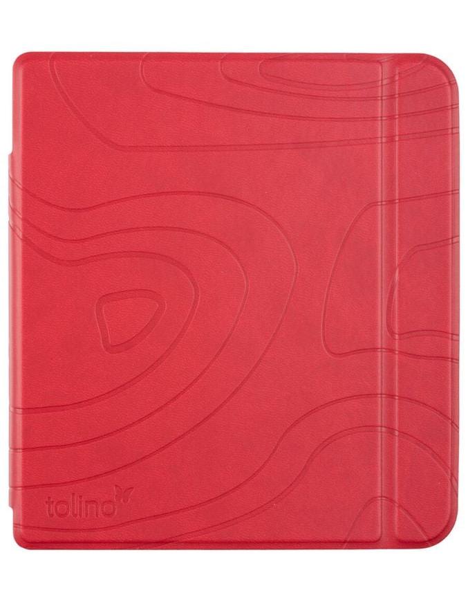 tolino vision color, Schutztasche in Lederoptik (Motiv:red texture)