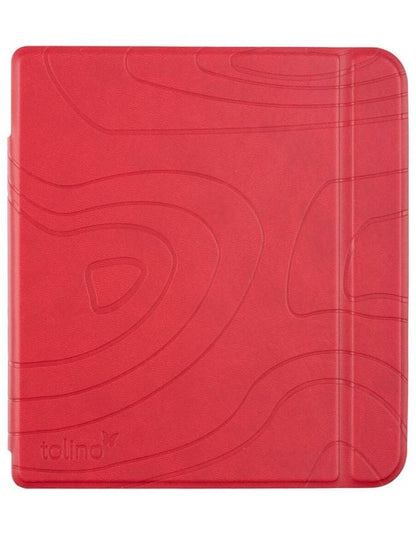 tolino vision color, Schutztasche in Lederoptik (Motiv:red texture)