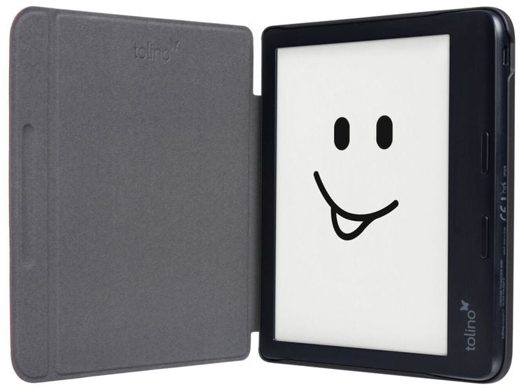 tolino vision color, Schutztasche in Lederoptik (Motiv:red texture)