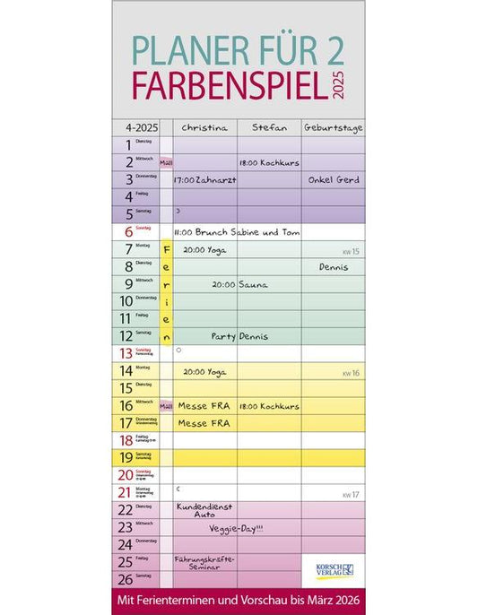 Farbenspiel - Planer für 2 2024