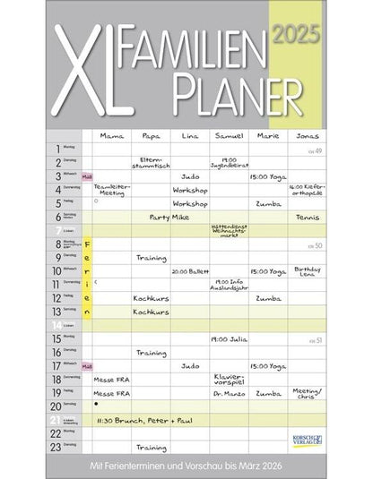 XL Familienplaner Pastell 2024