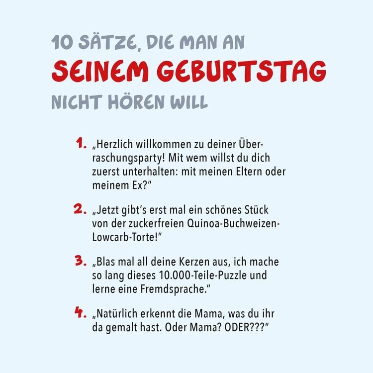 Glückwunsch! Freu dich oder ich singe!