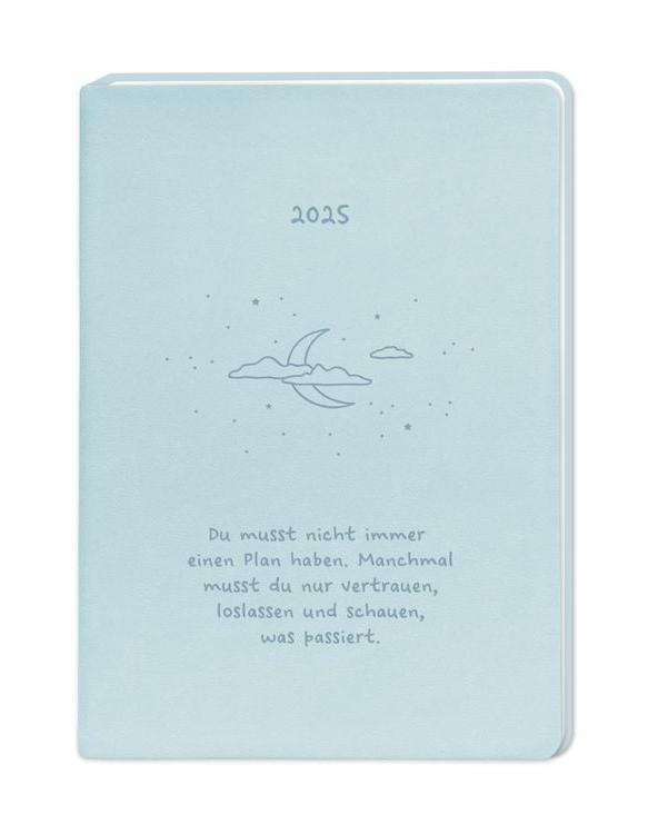 Terminplaner Lederlook 2024 Hellblau