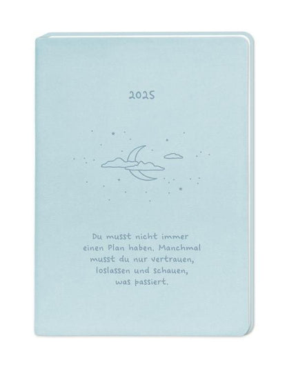 Terminplaner Lederlook 2024 Hellblau